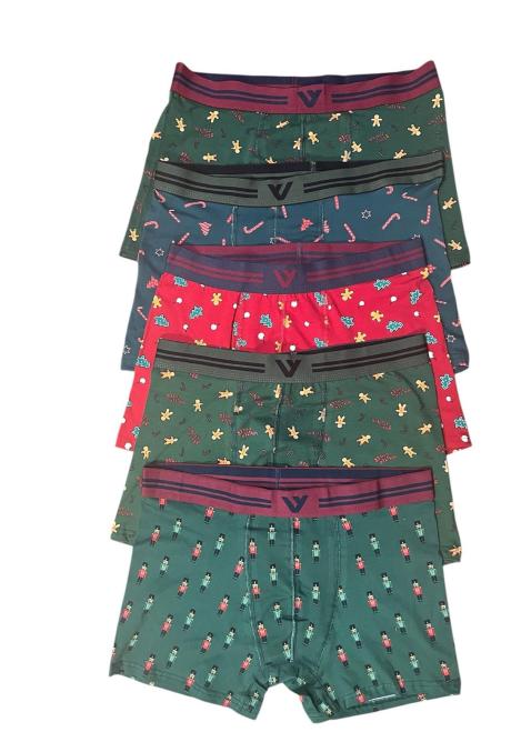 Boxeri barbati de Craciun, imprimeu emoji craciun,culoare diversificata,En-gros